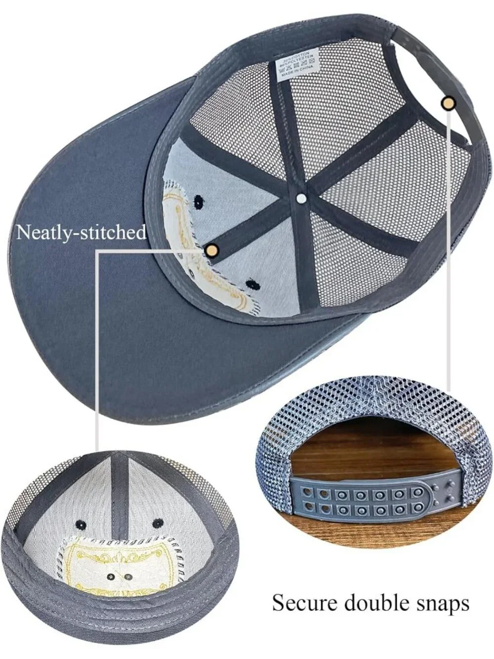Men's Grey B Polyester Western Vintage Cowboy Cute Baseball Cap